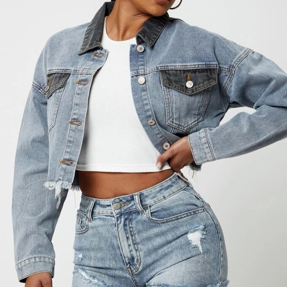 🔥SHEIN CROP DENIM JACKET🔥